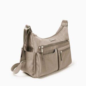 BAGGALLINI Anywhere Large Hobo Tote Crossbody Purse Shimmery Portobello